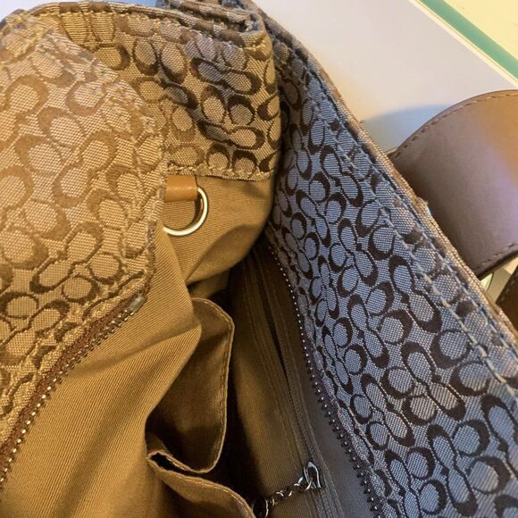 Coach handbag, purse, tote, EUC, classic fabric, leather trim, horse har… - Picture 10 of 16